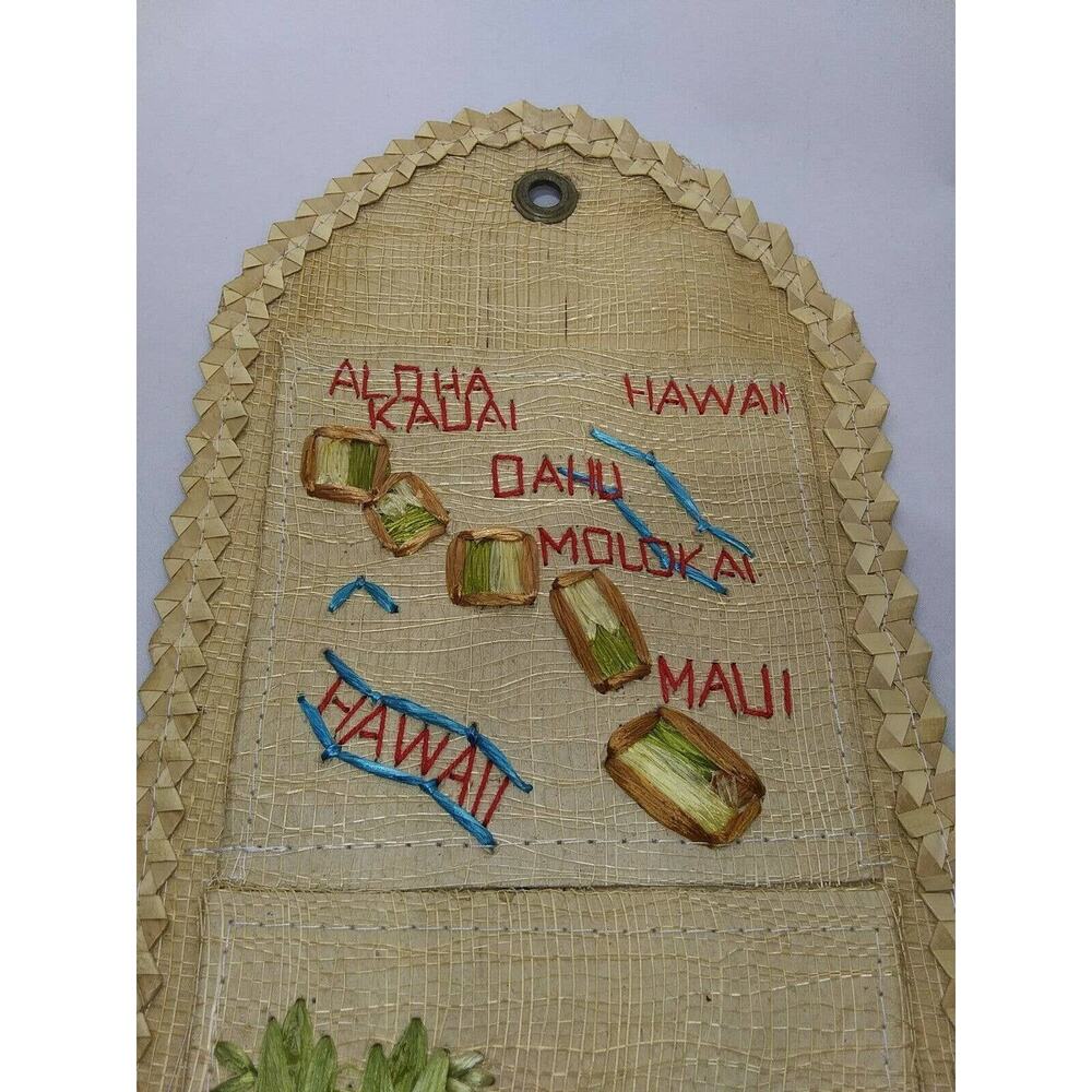 Hawaiian Islands Wall Pocket Hanging Mail Letter Organizer Embroidered Hawaii - Picture 2 of 12